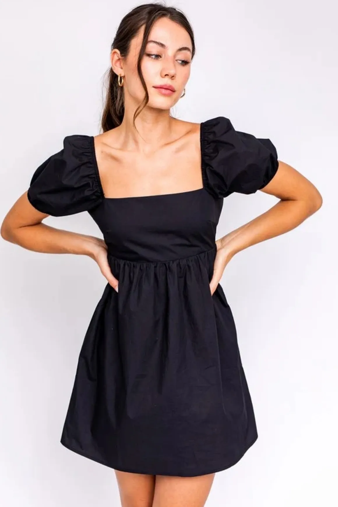 short_sleeve_back_tie_det_10.webp Short Sleeve Back Tie Detail Babydoll Dress *Online Only*