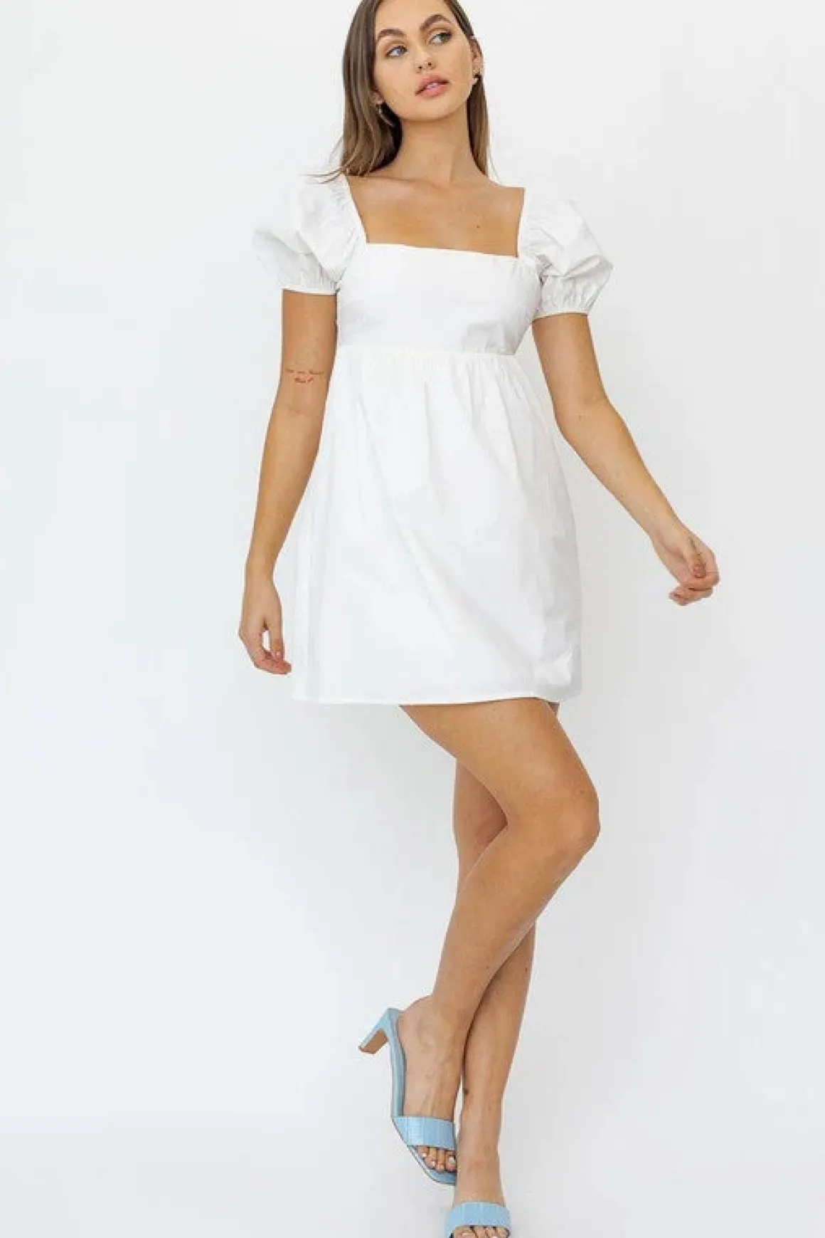 short_sleeve_back_tie_det_22.webp Short Sleeve Back Tie Detail Babydoll Dress *Online Only*