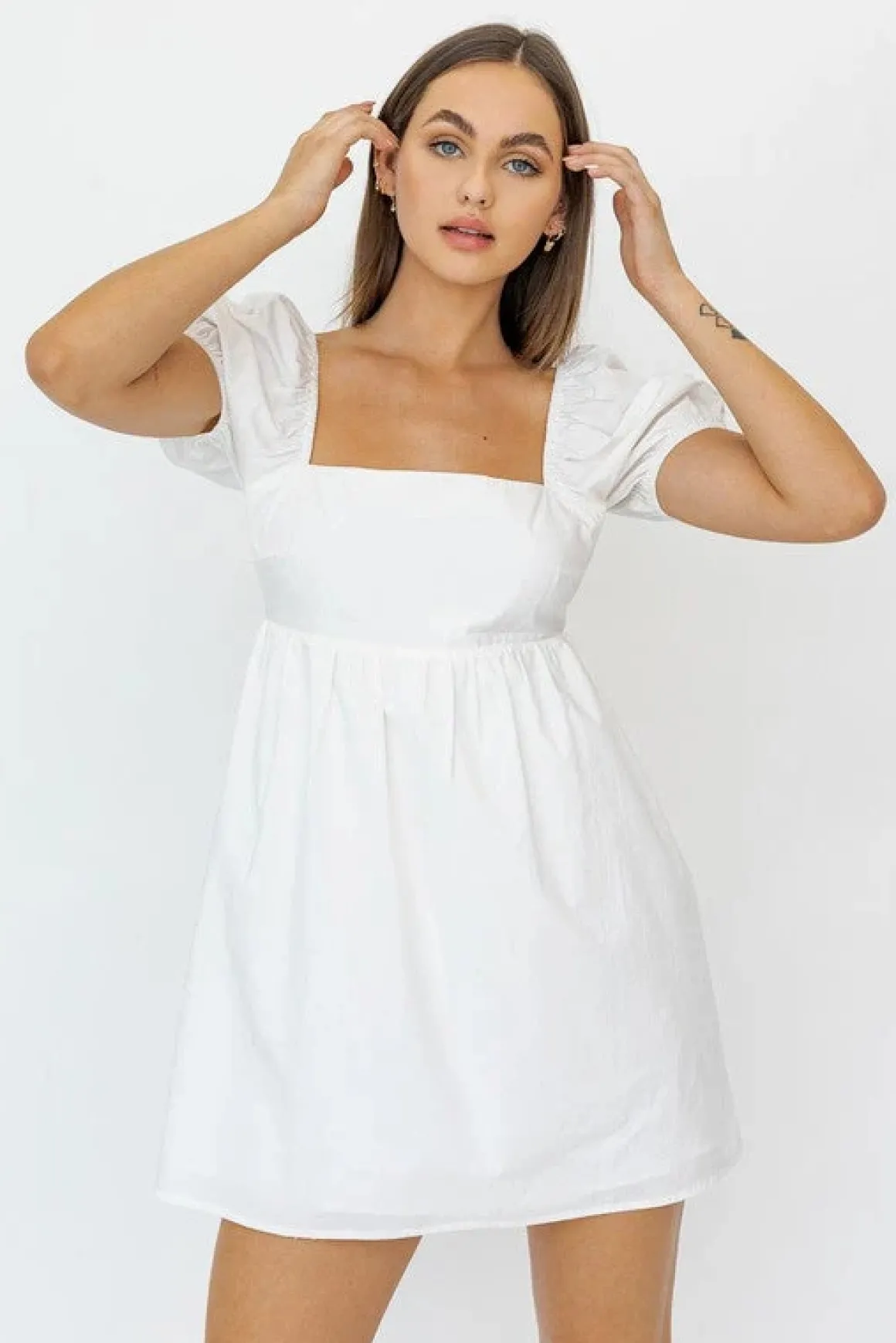 short_sleeve_back_tie_det_23.webp Short Sleeve Back Tie Detail Babydoll Dress *Online Only*