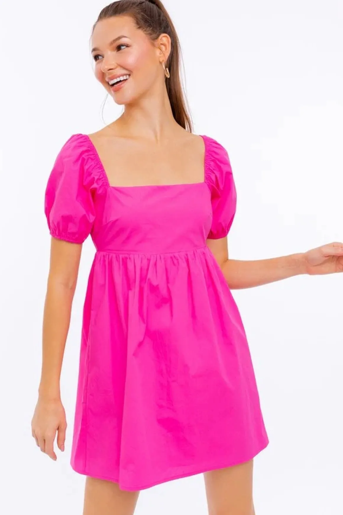 short_sleeve_back_tie_det_29.webp Short Sleeve Back Tie Detail Babydoll Dress *Online Only*