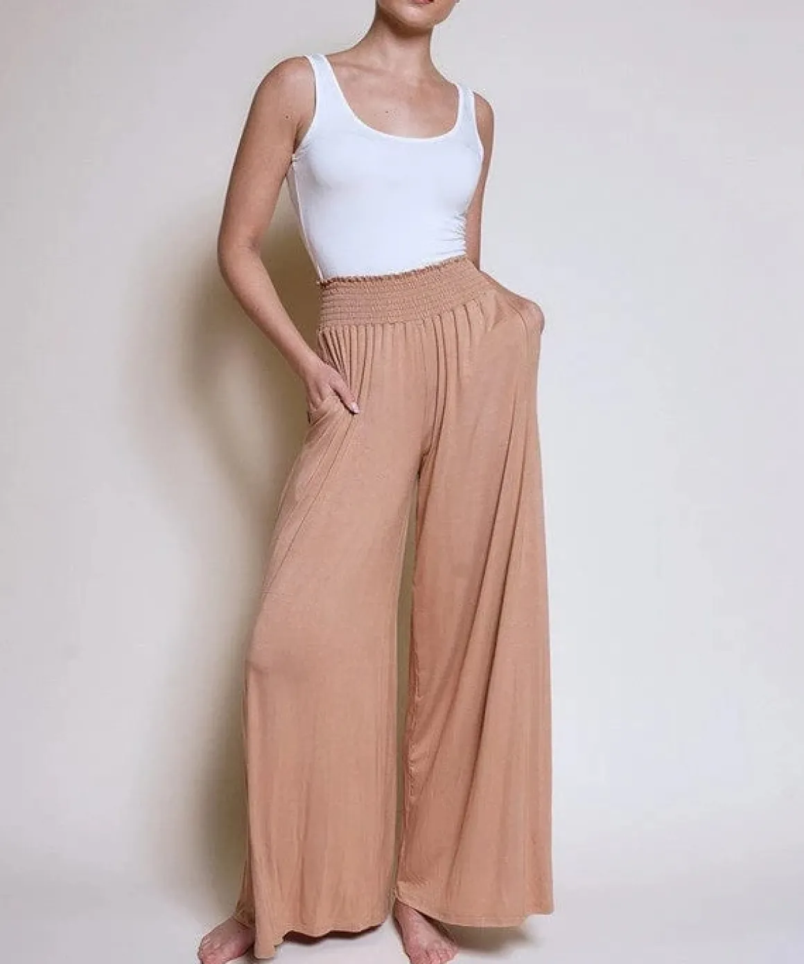 SMOCK ELASTIC WAIST MAXI PALAZZO *Online Only*