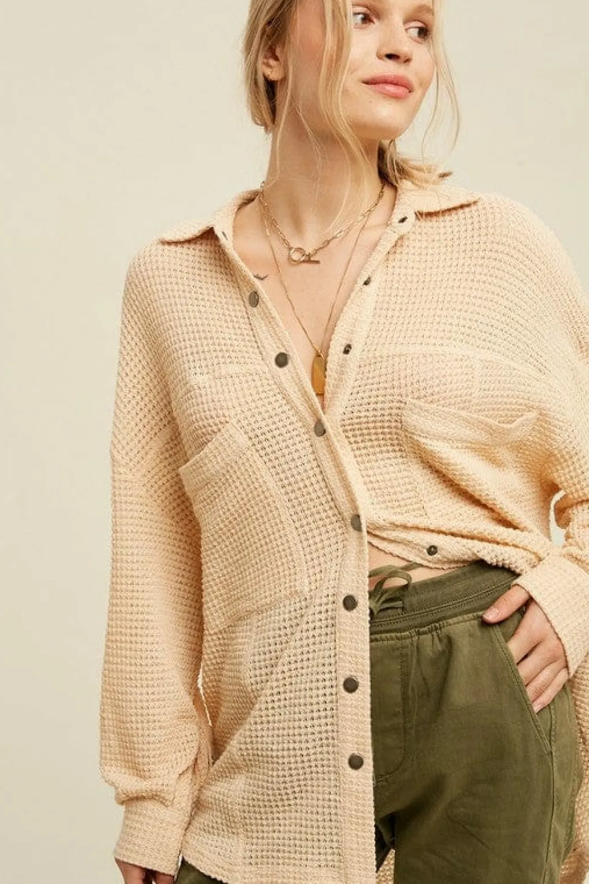 Soft Thermal Knit Shacket Top *Online Only*
