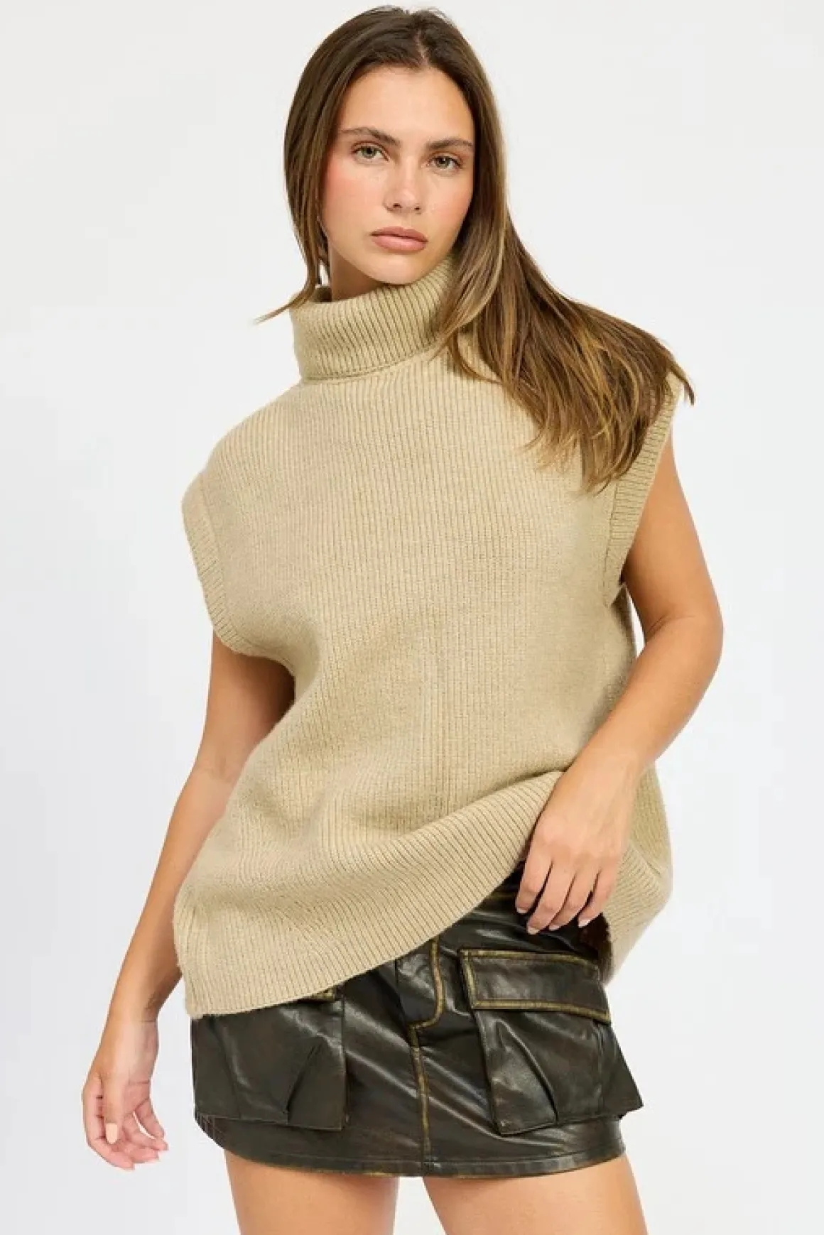 Split Back Turtleneck Sweater *Online Only*