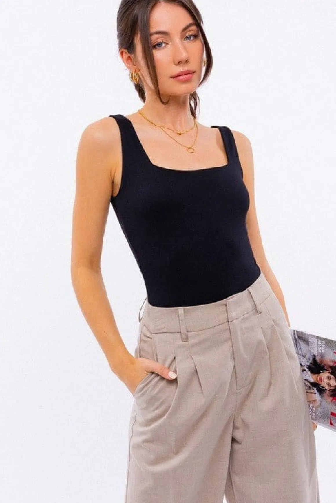 Square Neck Tank Bodysuit *Online Only*