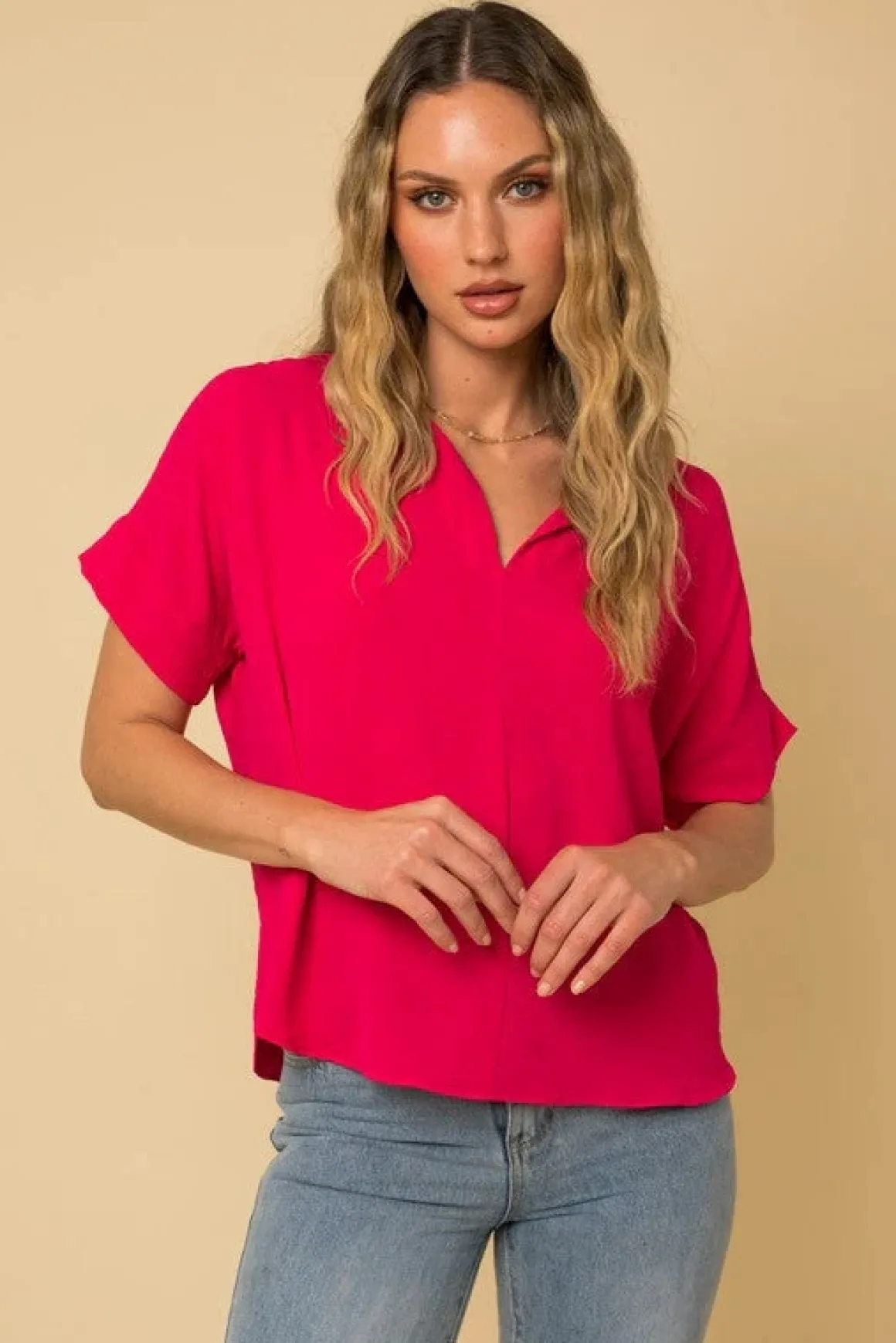 S/S V-Slit Top * Online Only*