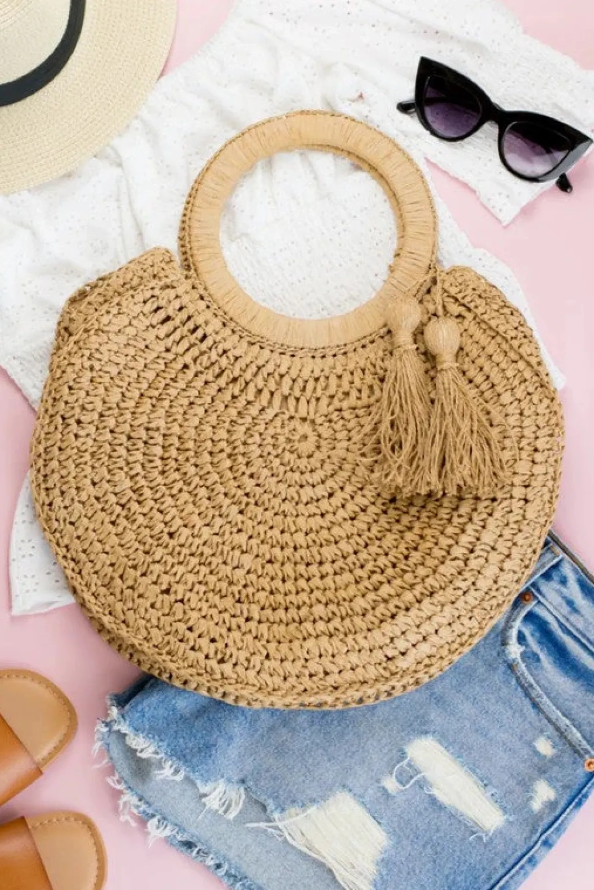 Straw Tassel O-Ring Tote *Online Only*