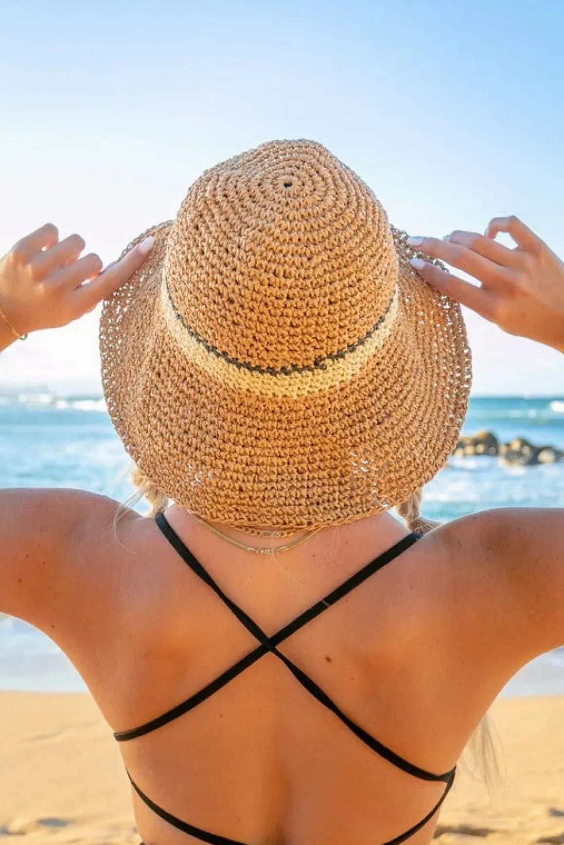 Stripe Accent Straw Bucket Hat *Online Only*