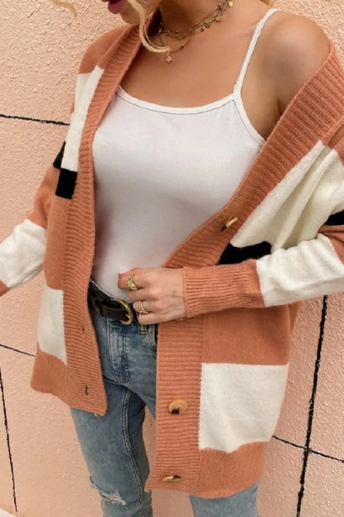 Stripe knitted cardigan *Online Only*