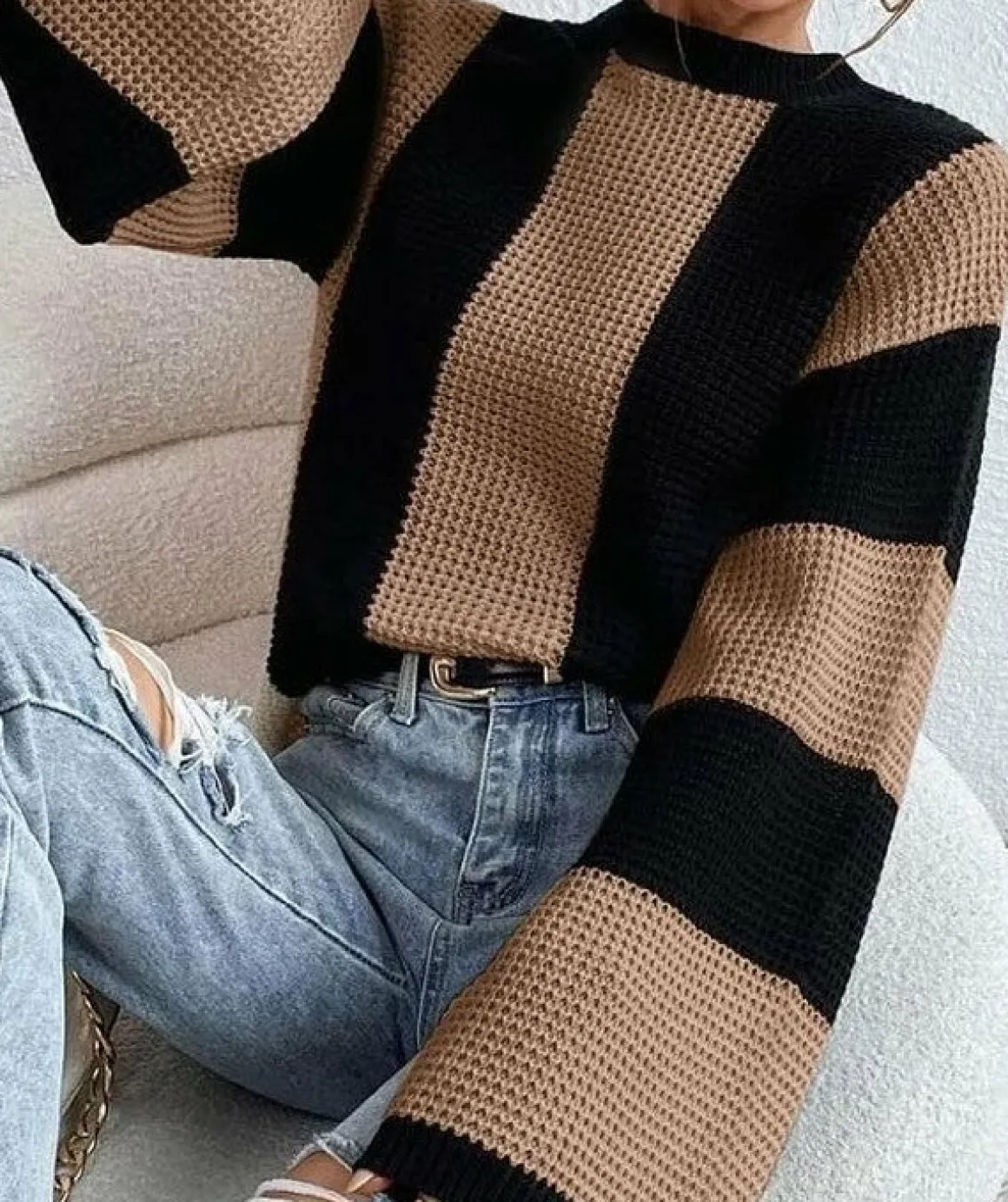 Striped Bell Sleeve Sweater *Online Only*