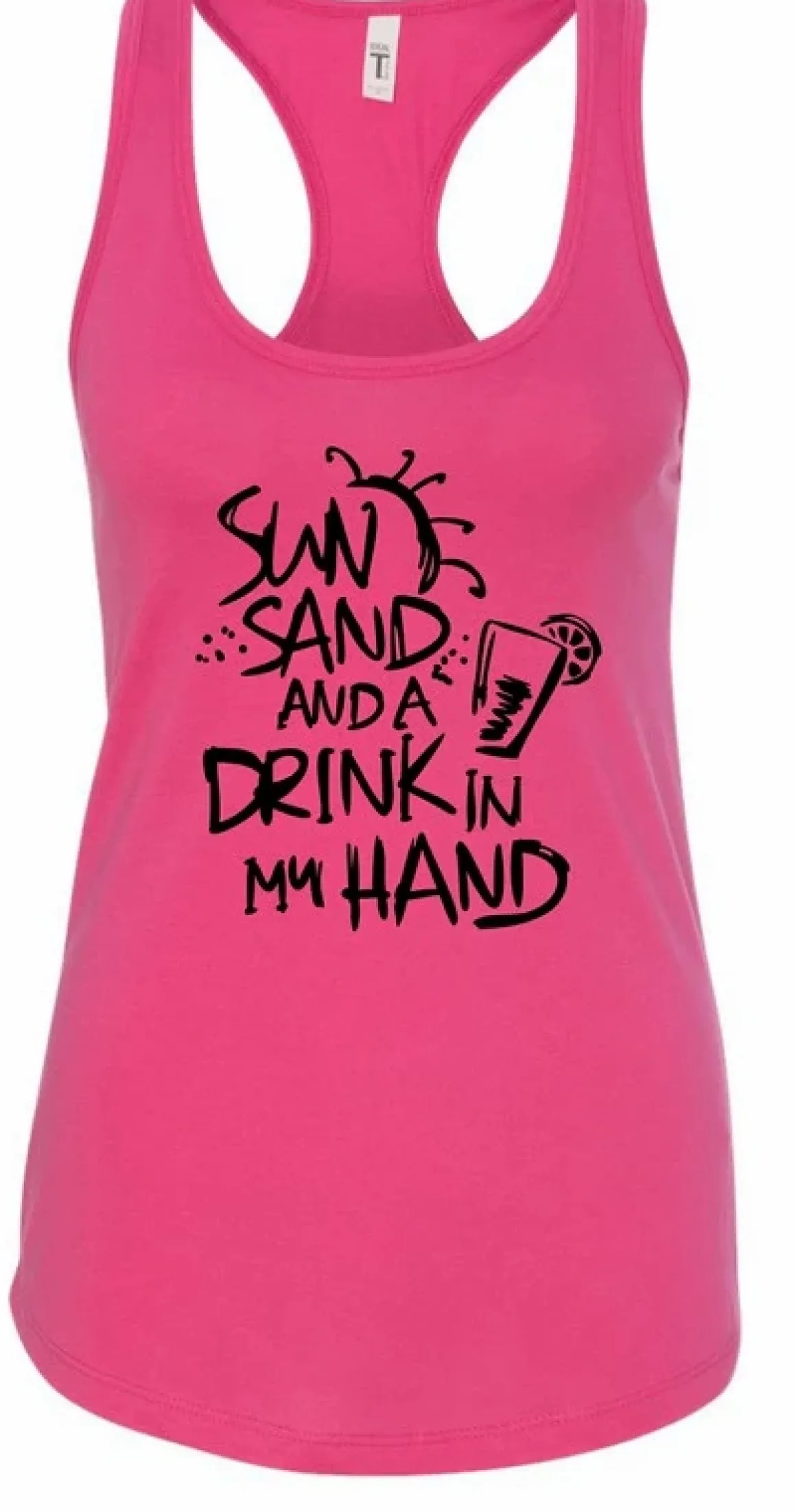Sun Sand and a Drink in Hand Summer Graphic Tank *Online Only*
