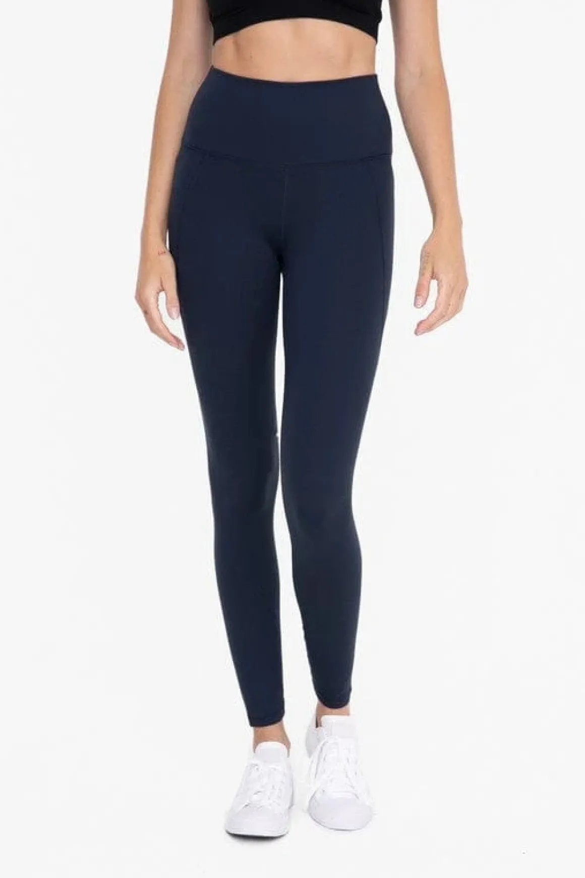Tapered Band Essential Solid Highwaist Leggings  *Online Only*