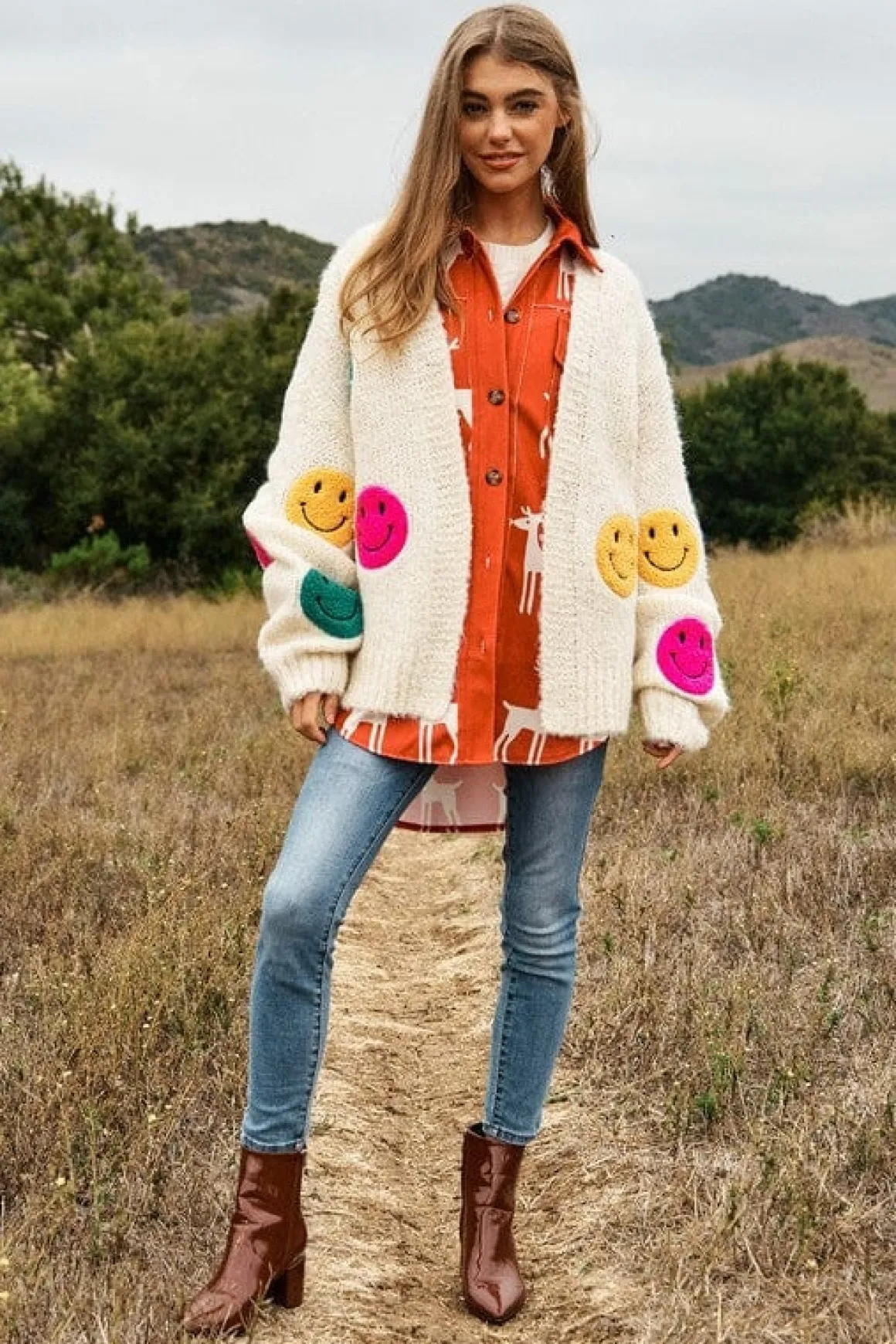 the_fuzzy_smile_long_bell_4.webp The Fuzzy Smile Long Bell Sleeve Knit Cardigan