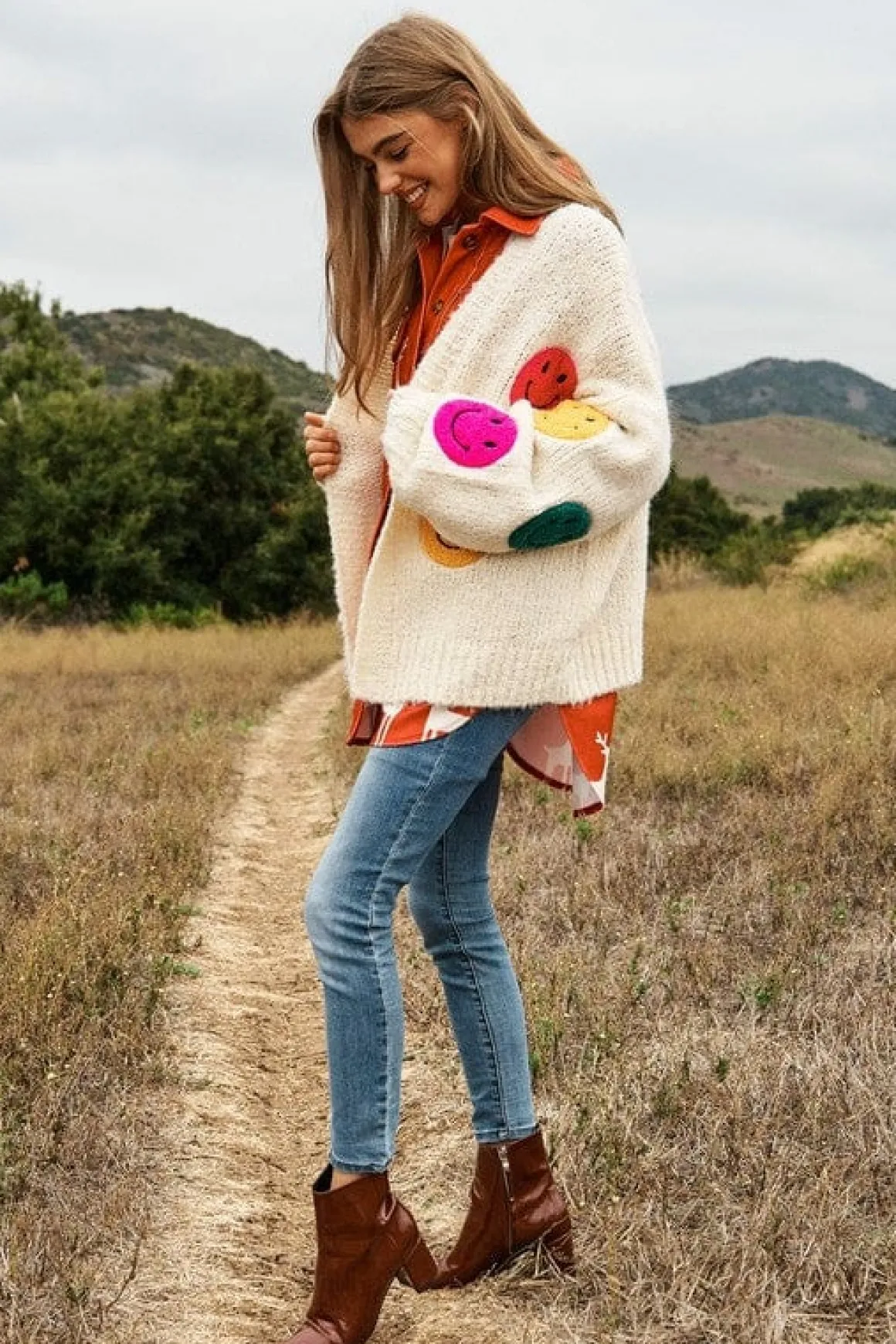 the_fuzzy_smile_long_bell_7.webp The Fuzzy Smile Long Bell Sleeve Knit Cardigan