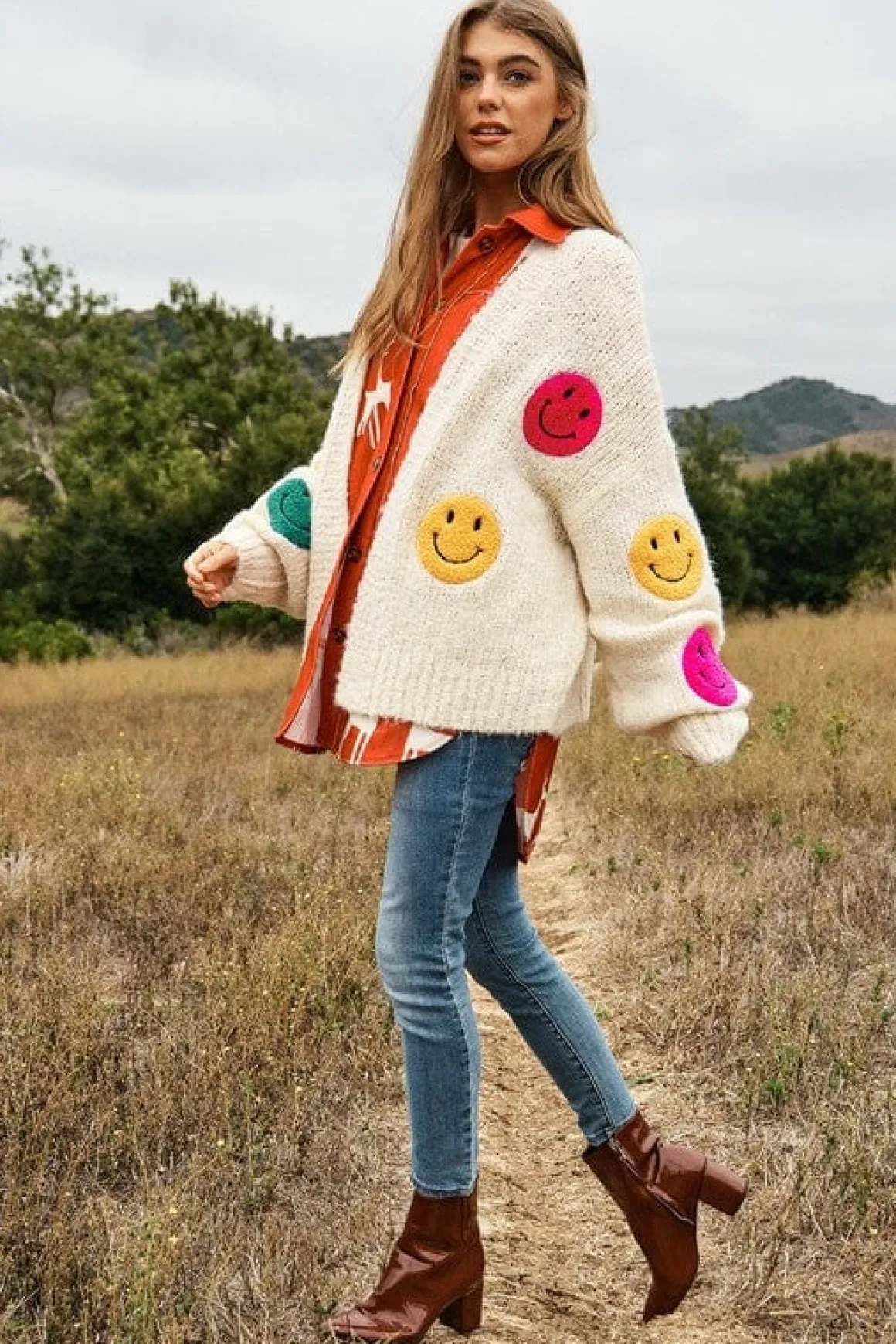 the_fuzzy_smile_long_bell_8.webp The Fuzzy Smile Long Bell Sleeve Knit Cardigan