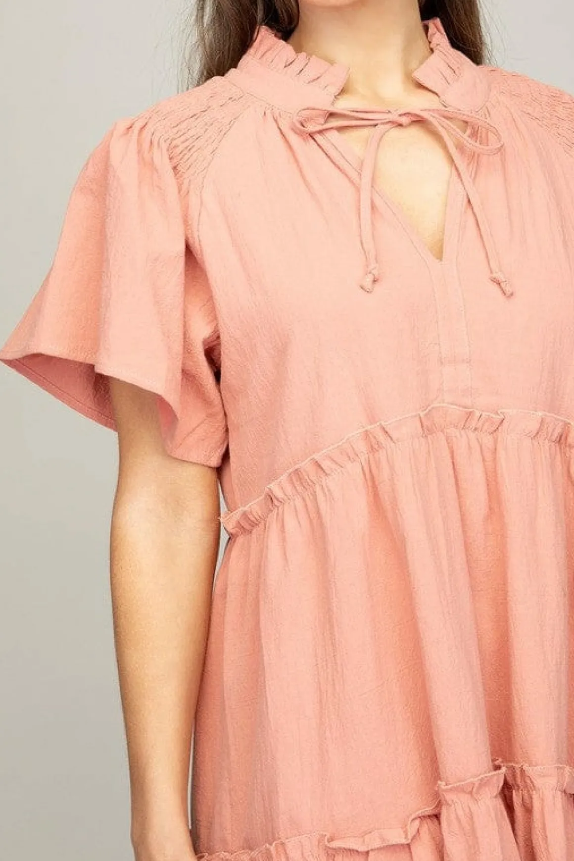 tiered_mini_dress_with_ti_2.webp Tiered mini dress with tie *Online Only*