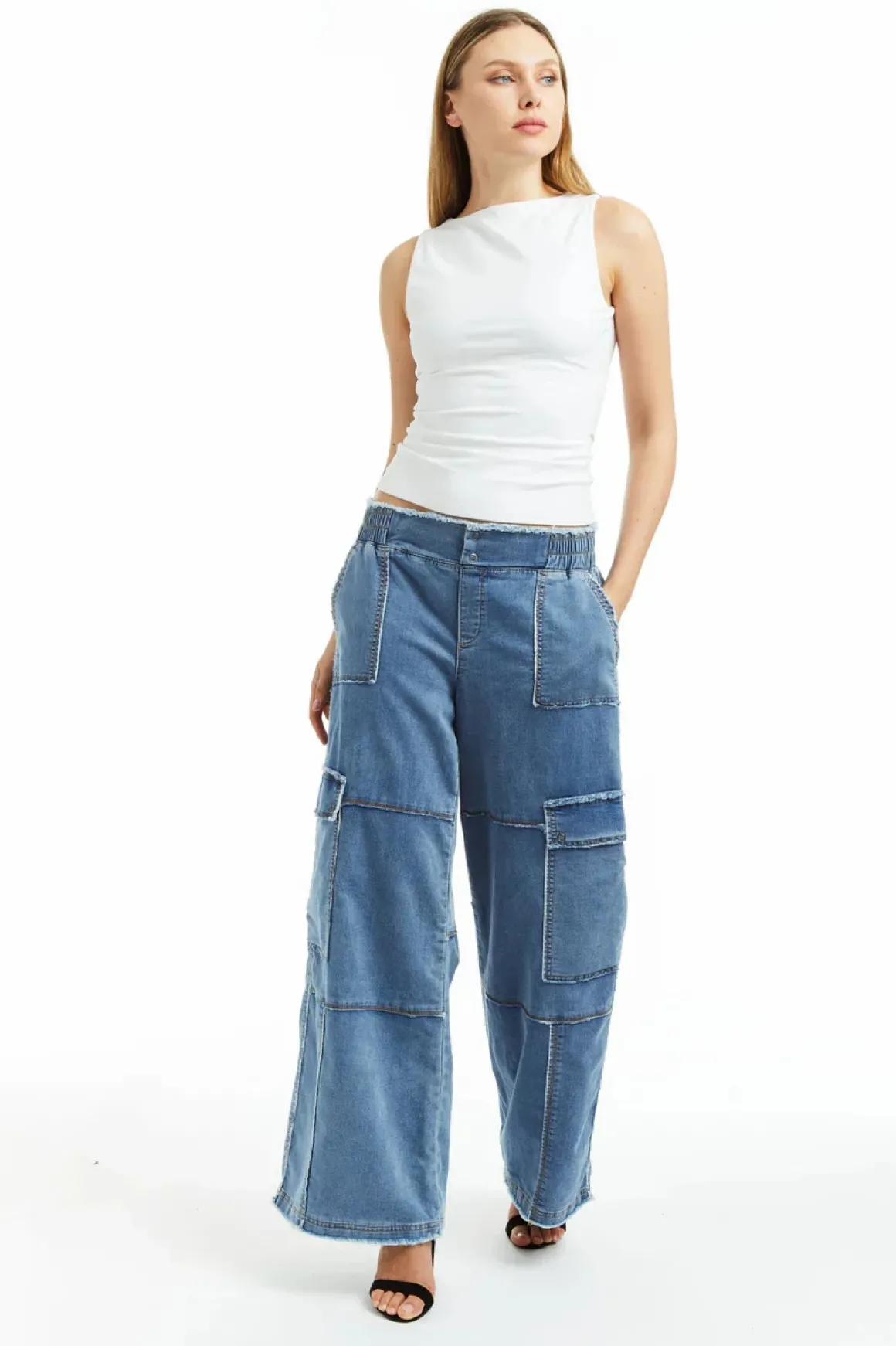 Tractr Mid Rise Cargo Lounge Pants