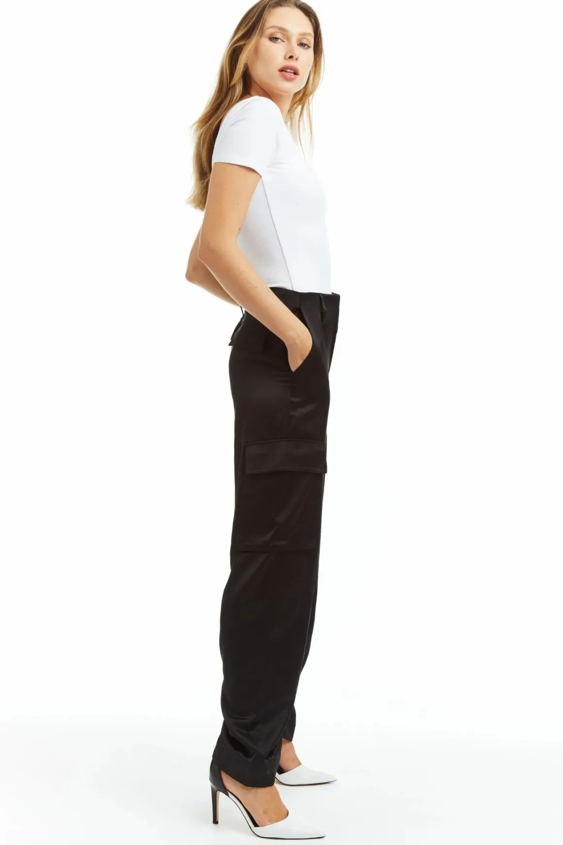 Tractr Satin Cargo Pants *FINAL SALE*