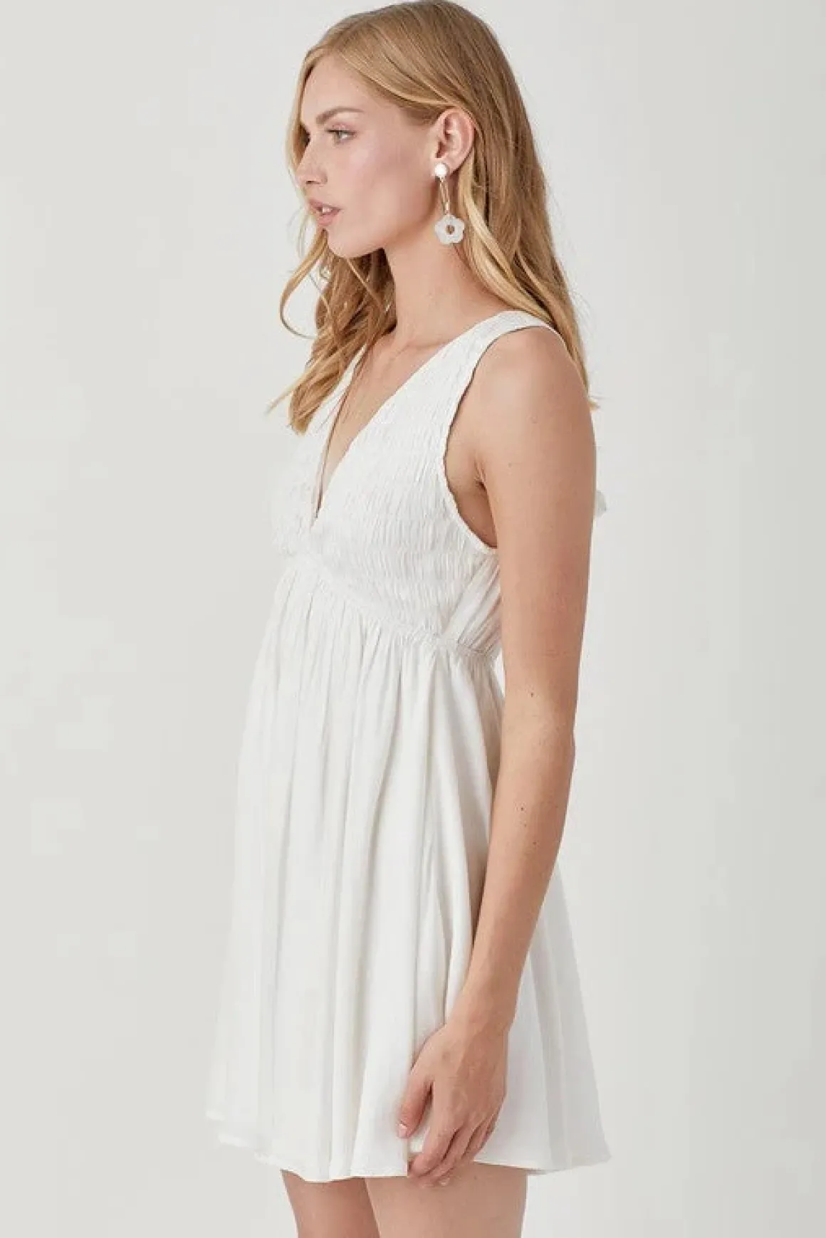 V Neck Smock Sleeveless Dress * Online Only*