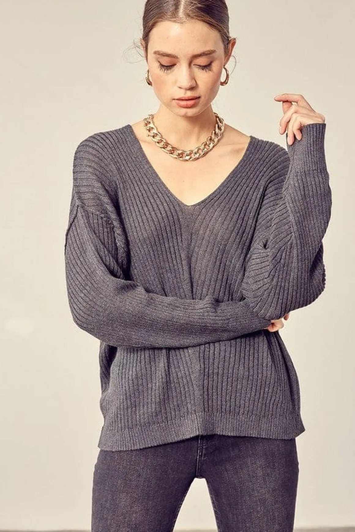 V-Neck Knit Top *Online Only*