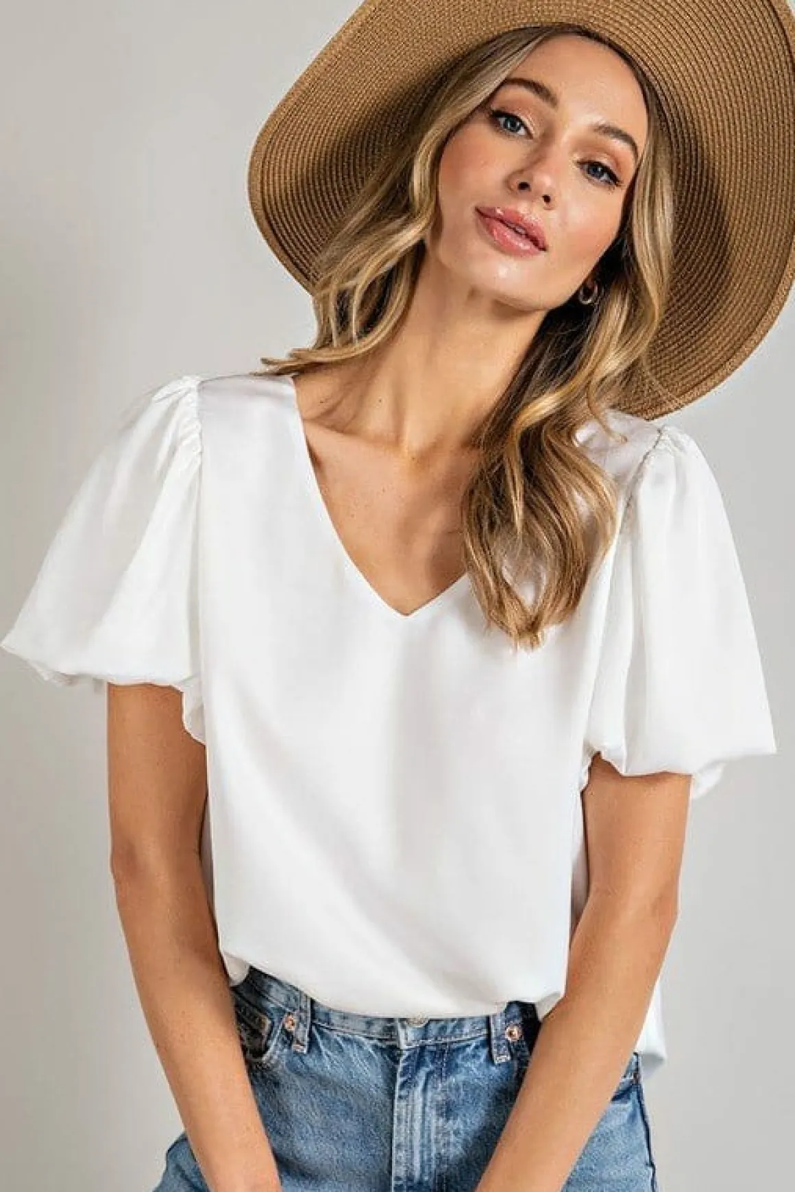 vneck_puff_sleeve_blouse__15.webp V-Neck Puff Sleeve Blouse Top *Online Only*