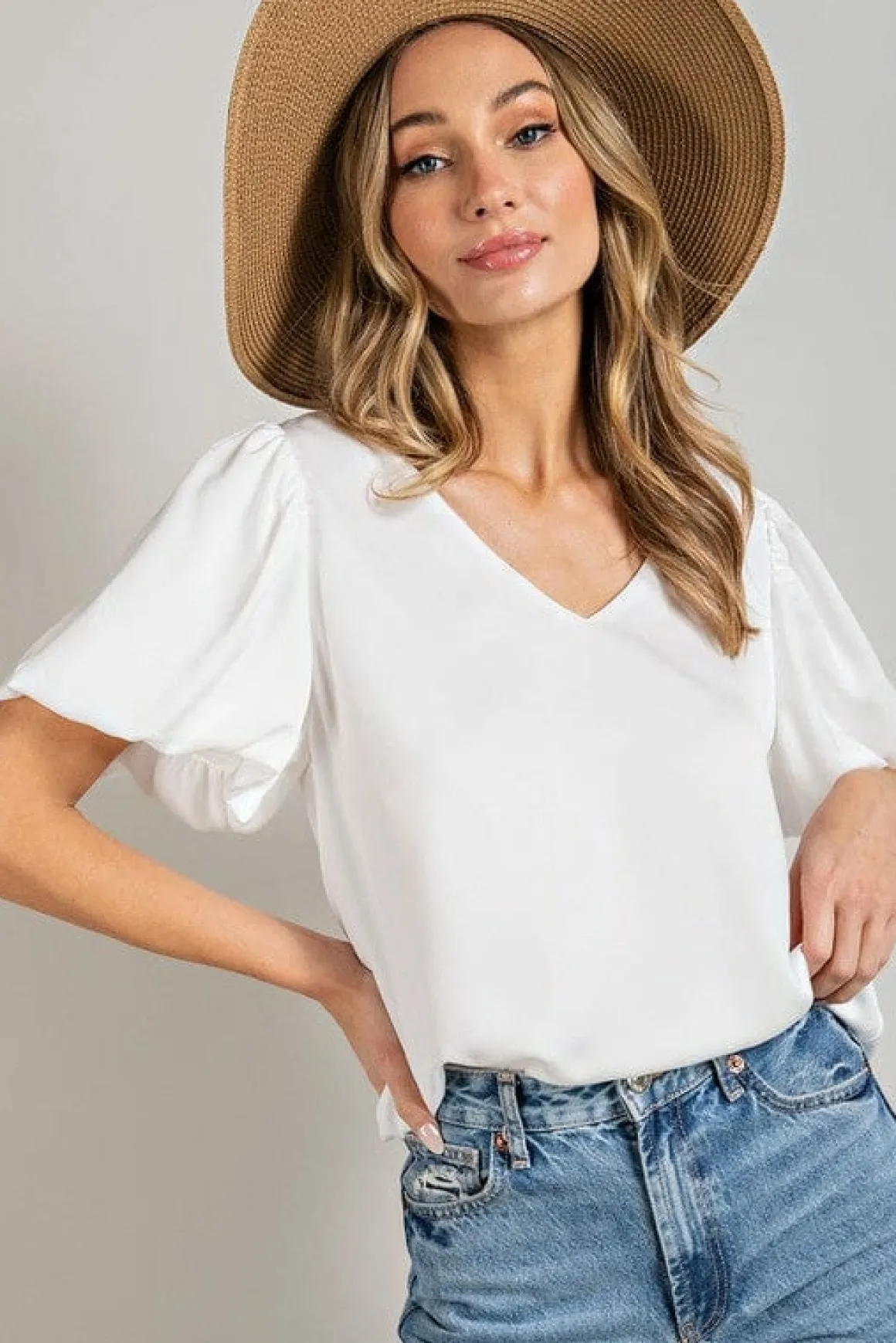 vneck_puff_sleeve_blouse__16.webp V-Neck Puff Sleeve Blouse Top *Online Only*