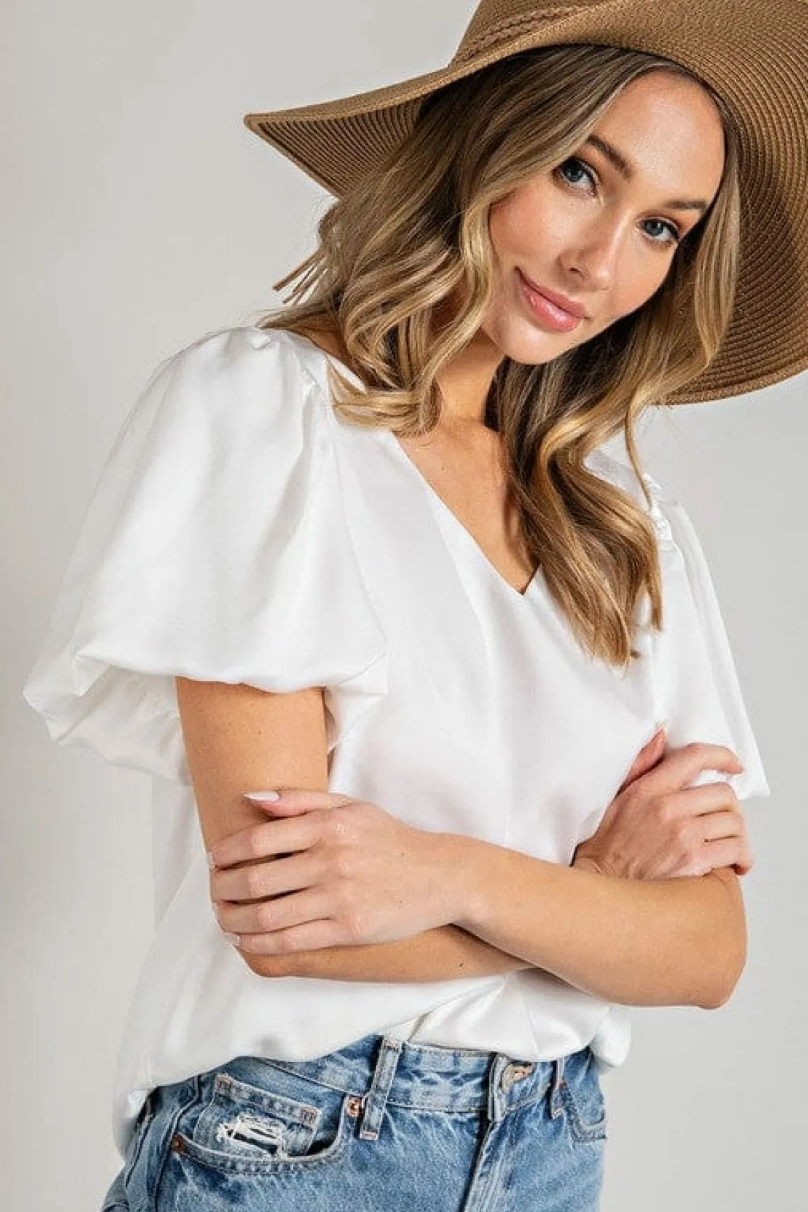 vneck_puff_sleeve_blouse__17.webp V-Neck Puff Sleeve Blouse Top *Online Only*