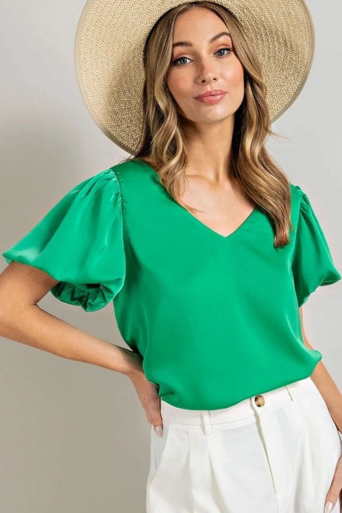 vneck_puff_sleeve_blouse__2.webp V-Neck Puff Sleeve Blouse Top *Online Only*
