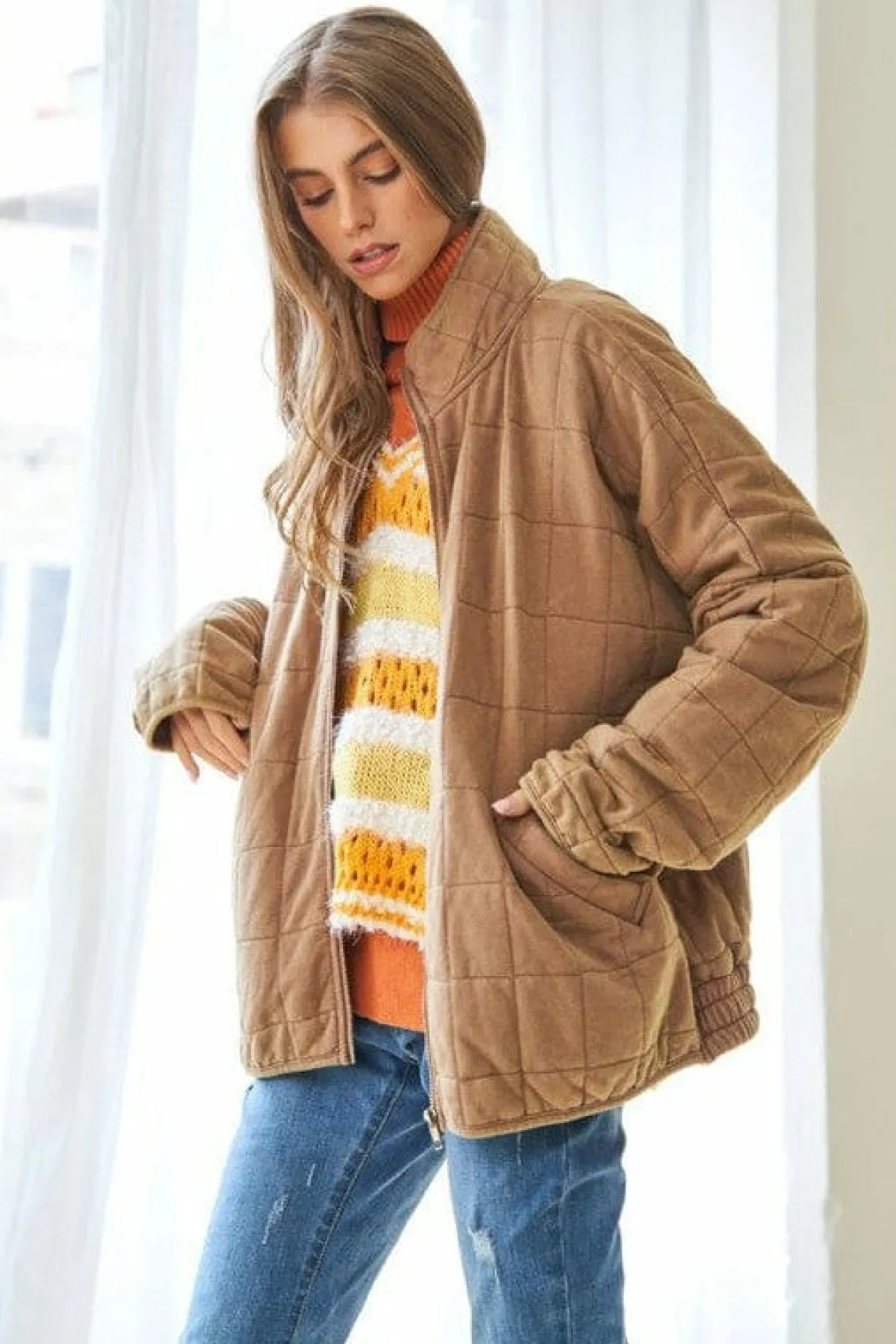 washed_soft_comfy_quiltin_4.webp Washed Soft Comfy Quilting Zip Closure Jacket *Online Only*
