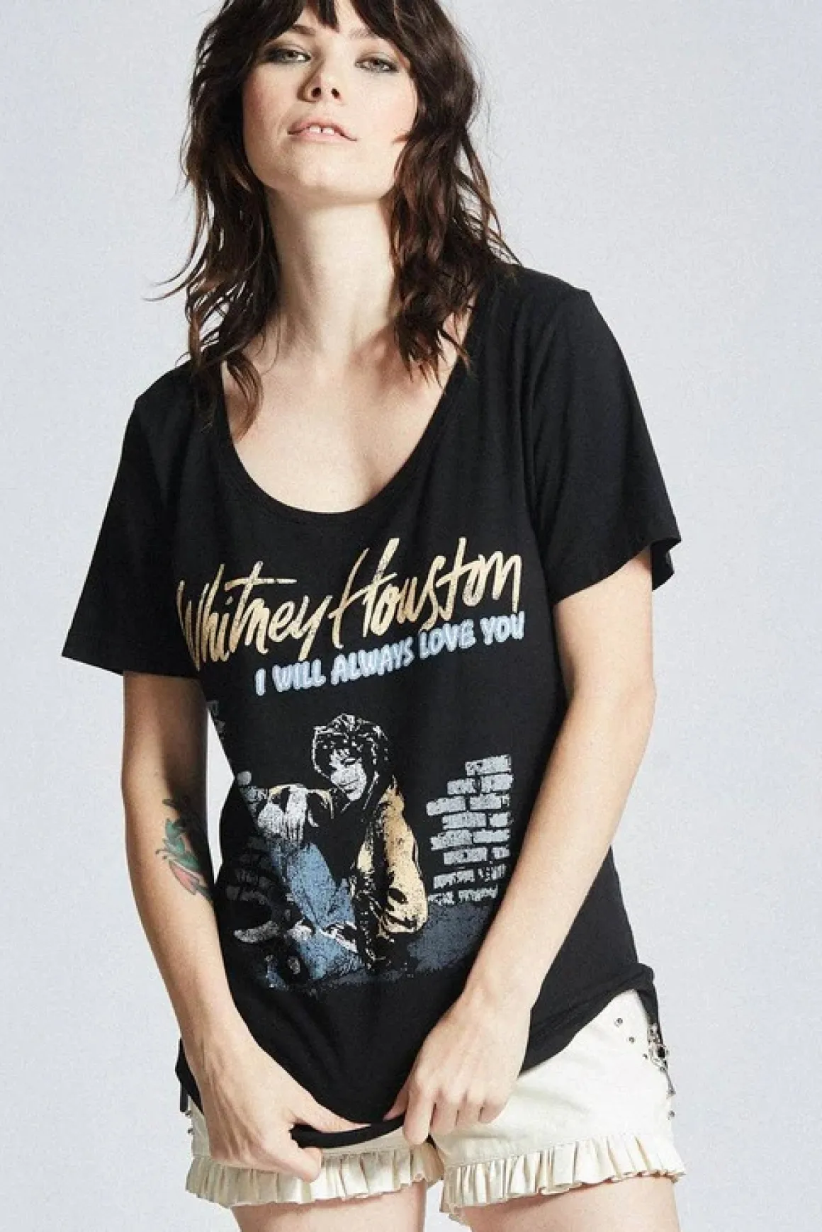 Whitney Houston Vintage Scoop Neck Band Tee *Online Only*
