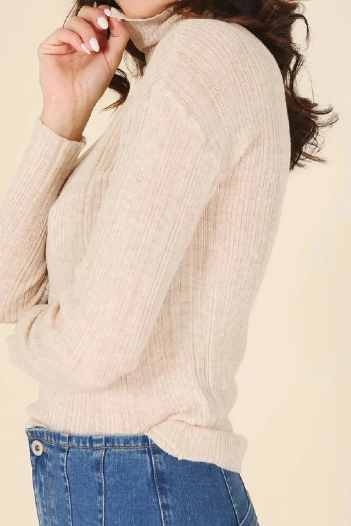 Wool Blend Mock Neck Sweater *Online Only*