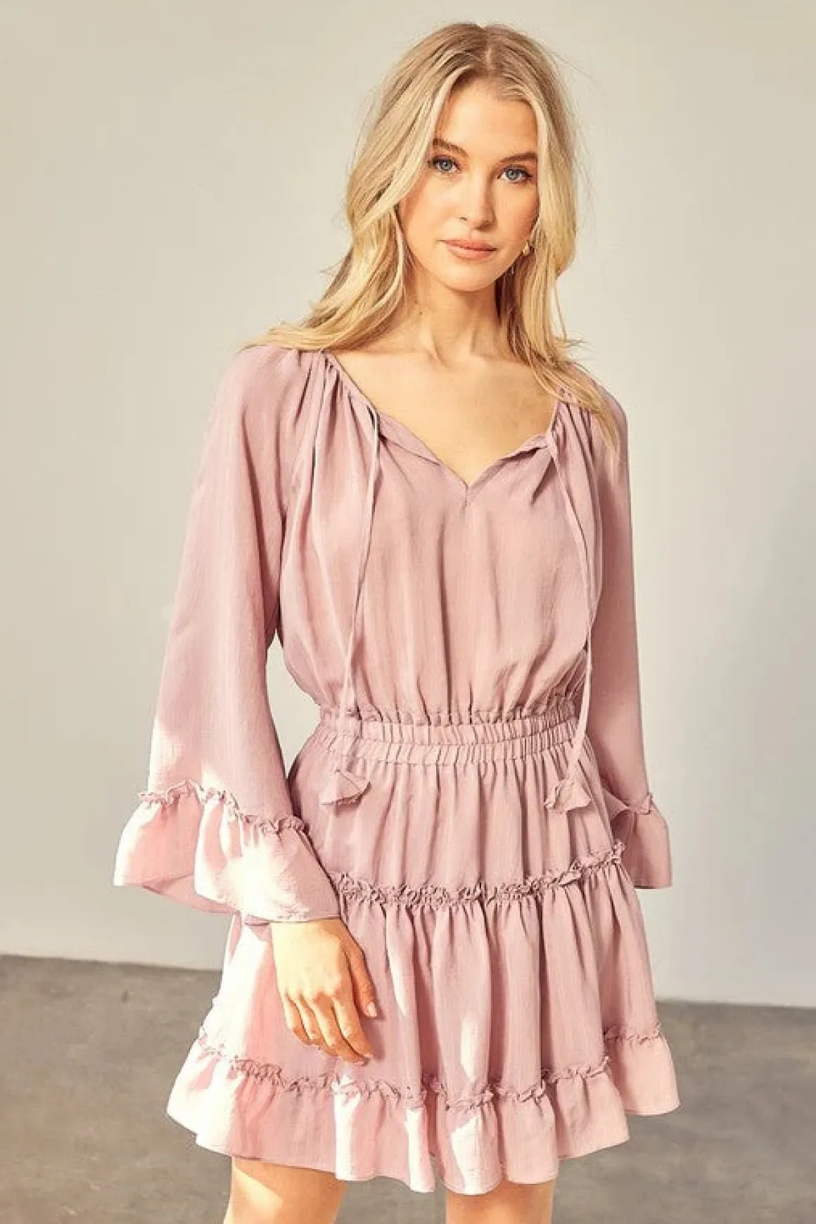 Woven Peasant Dress with an Elasticized Waist *Online Only*