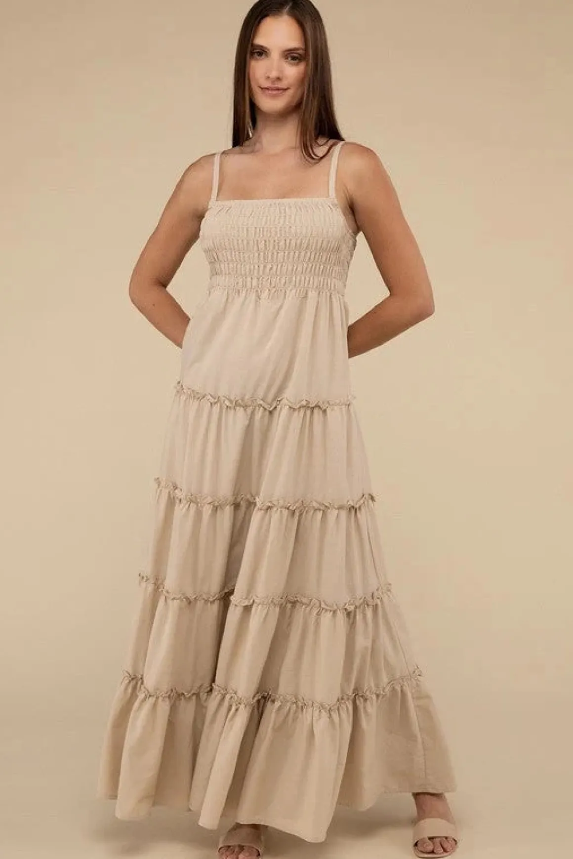 woven_smocked_top_tiered__5.webp Woven Smocked Top Tiered Cami Maxi Dress *Online Only*
